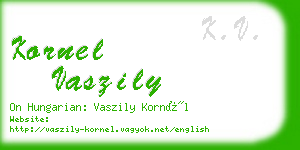 kornel vaszily business card